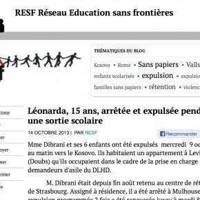 Le récit de l'expulsion de Léonarda, 15 ans, pendant une sortie scolaire Le récit de l'expulsion de Léonarda, 15 ans, pendant une sortie scolaire