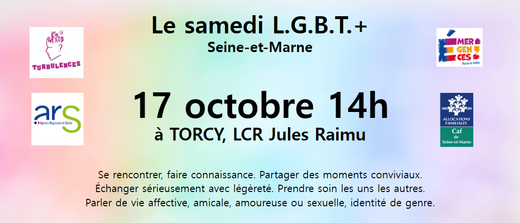Le samedi LGBT+ à Torcy le 17 octobre 2026